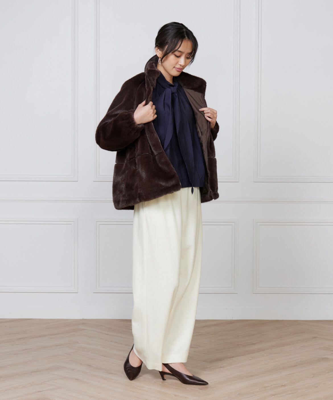 Le Souk「《大きいサイズ》フェイクファースタンドブルゾン」|その他|