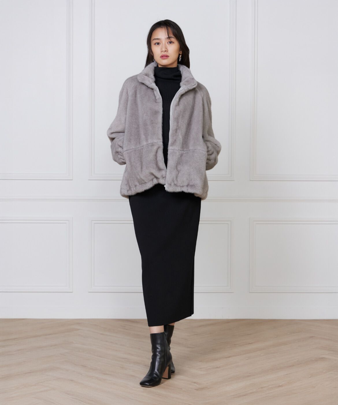 Le Souk「《大きいサイズ》フェイクファースタンドブルゾン」|その他|