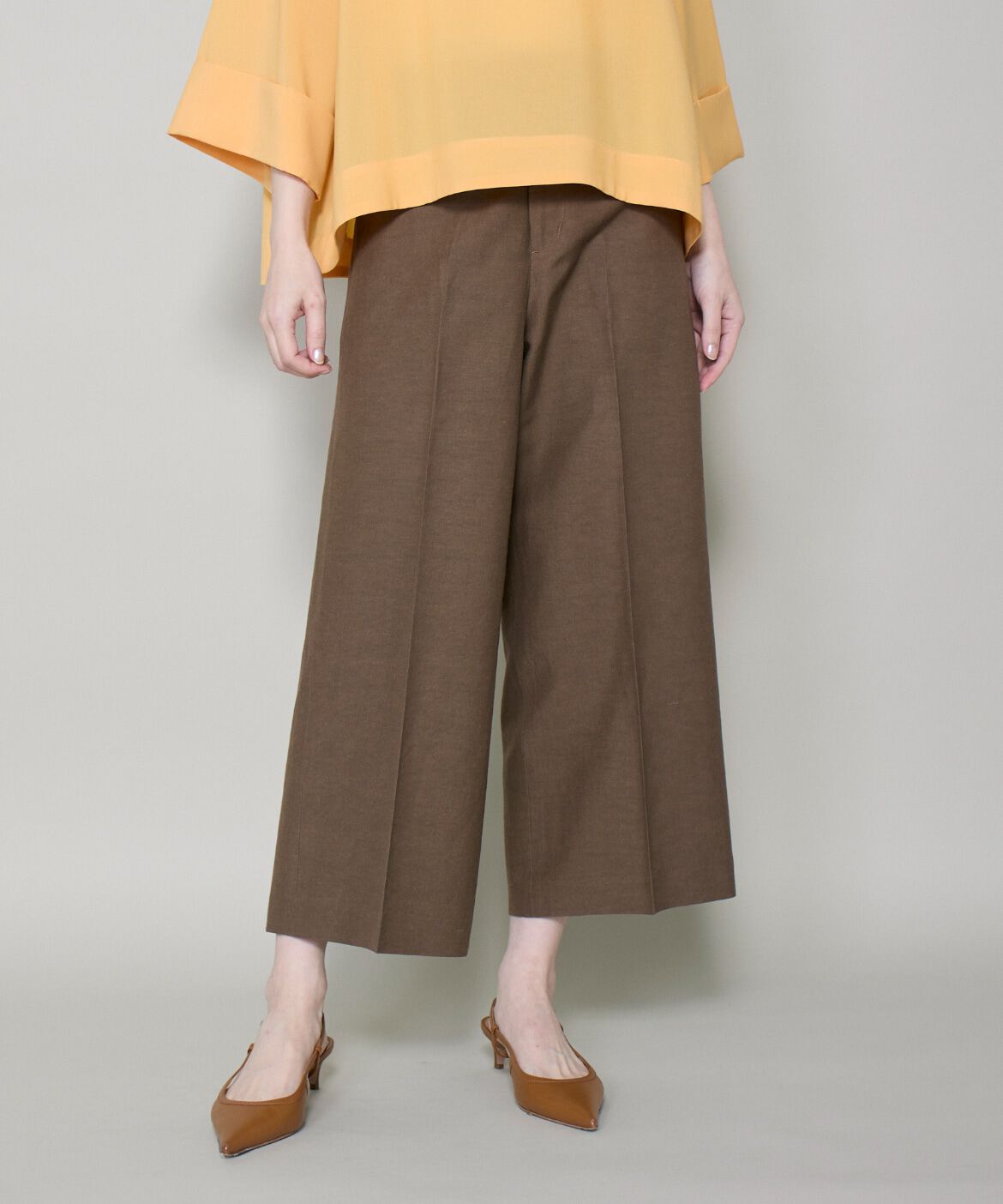 DAY by DAY it&rsquo;s international「ﾘﾈﾝﾜｲﾄﾞｸﾛｯﾌﾟﾄﾞﾊﾟﾝﾂ|凛と涼しい､上品ﾄﾞﾚｰﾌﾟの」|その他|カーキ3