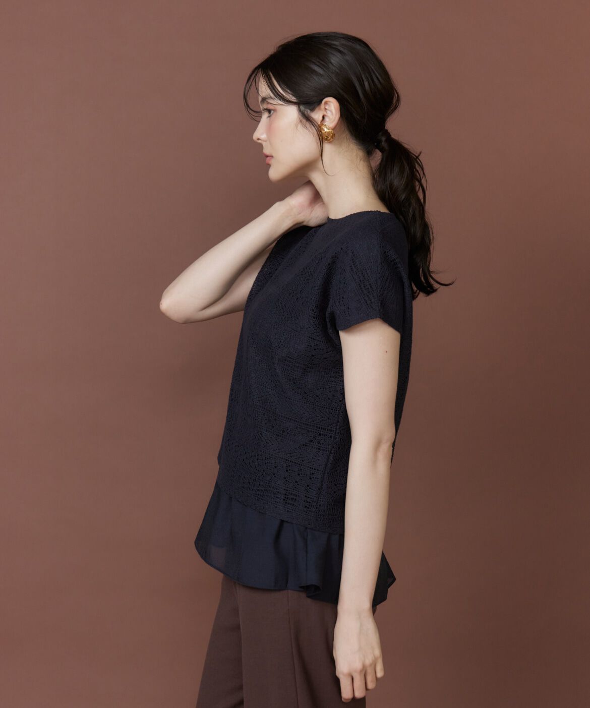 7-IDconcept.「《大きいサイズ》シアードッキングレースプルオーバー」|Tシャツ・カットソー|