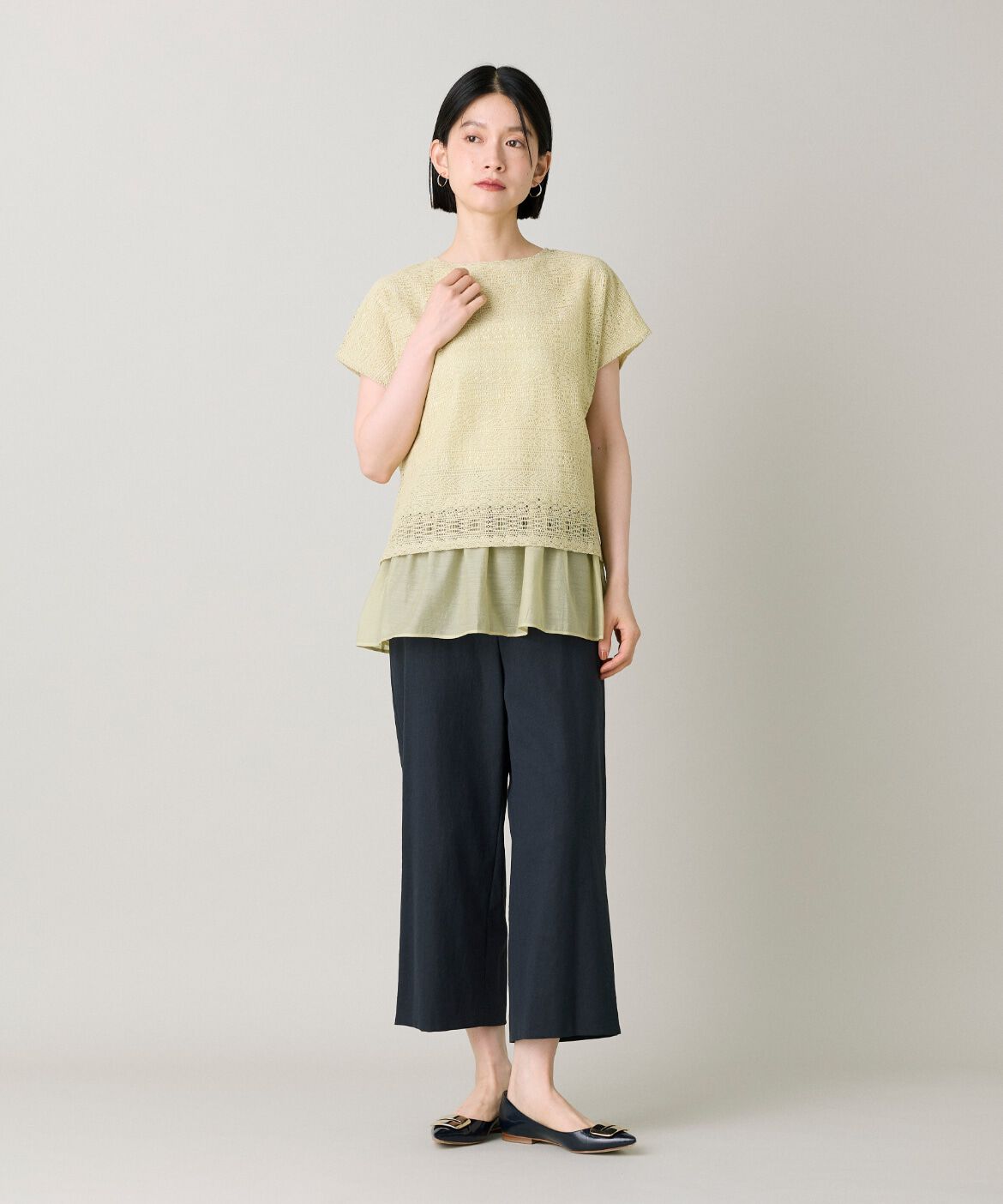 7-IDconcept.「《大きいサイズ》シアードッキングレースプルオーバー」|Tシャツ・カットソー|