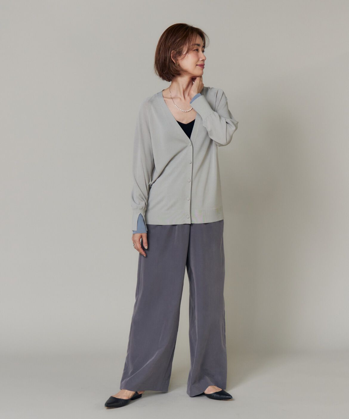 7-IDconcept.「《大きいｻｲｽﾞ》ﾊﾞｲｶﾗｰﾃﾞｻﾞｲﾝVﾈｯｸｶｰﾃﾞｨｶﾞﾝ|  」|カーディガン|