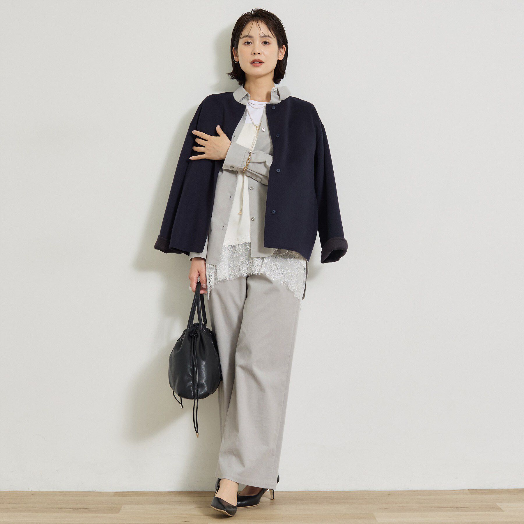 INDIVI「【大人コーデュロイ／SETUP可】オーバーサイズシャツ」|シャツ・ブラウス|