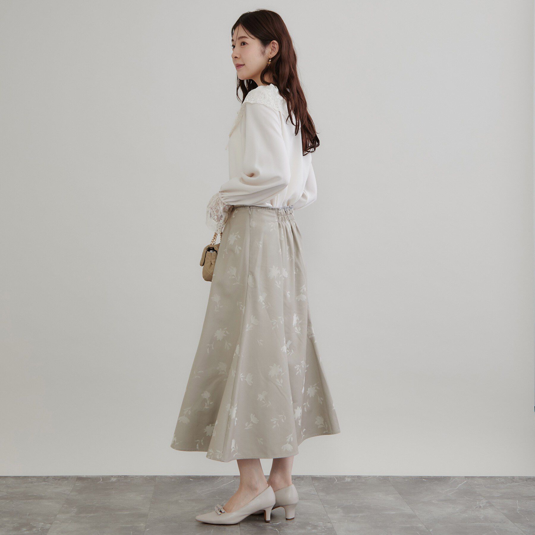 Couture broach「【大人の甘さ香る】フロッキーフラワー マーメイドスカート」|スカート|