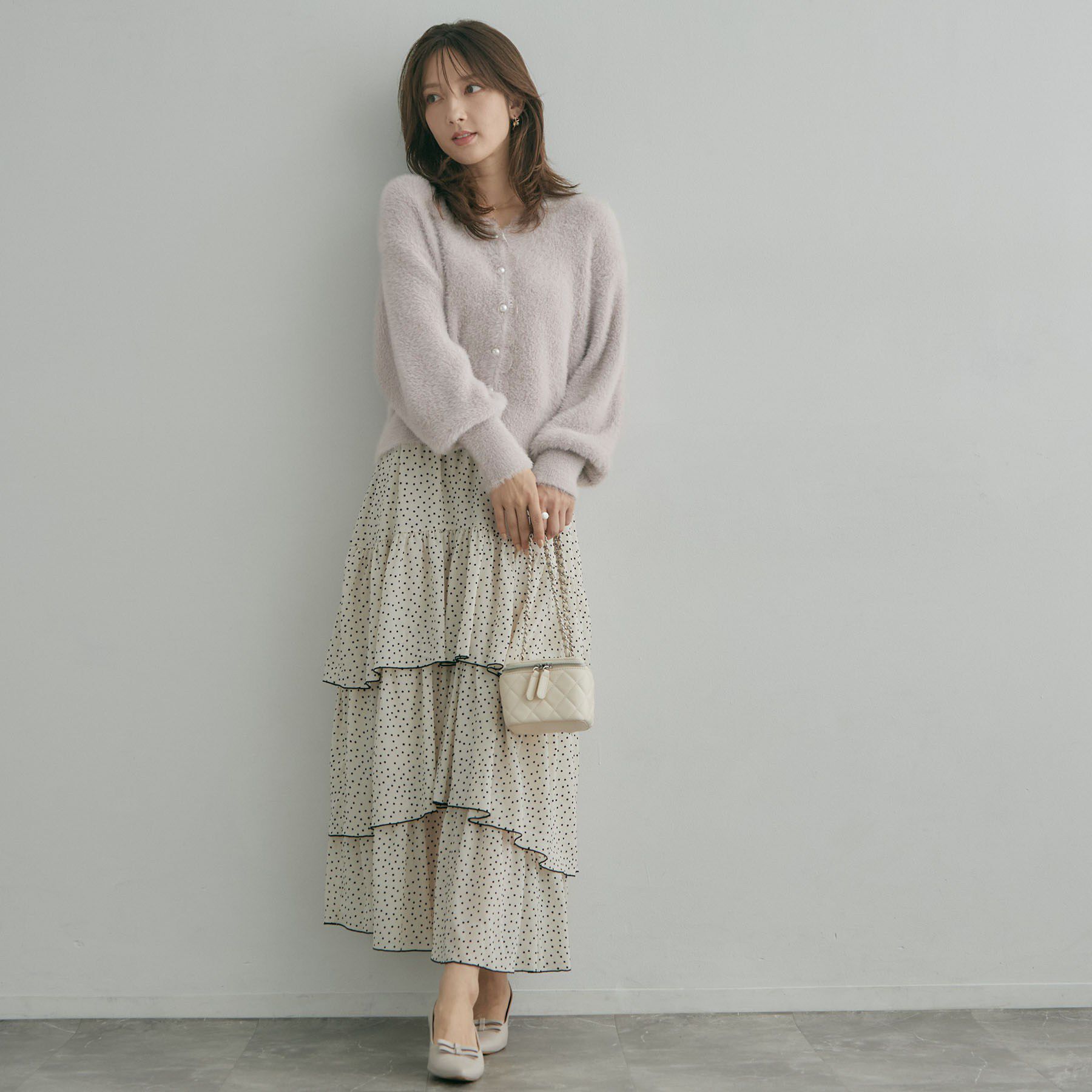 Couture broach「【ふわふわフェザー】前後2WAY ニットカーディガン」|カーディガン|