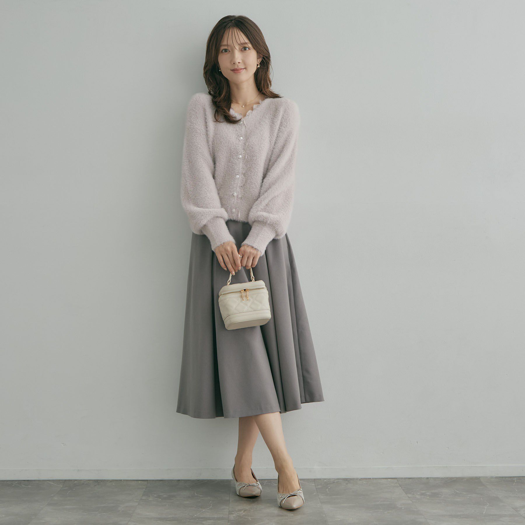 Couture broach「【ふわふわフェザー】前後2WAY ニットカーディガン」|カーディガン|