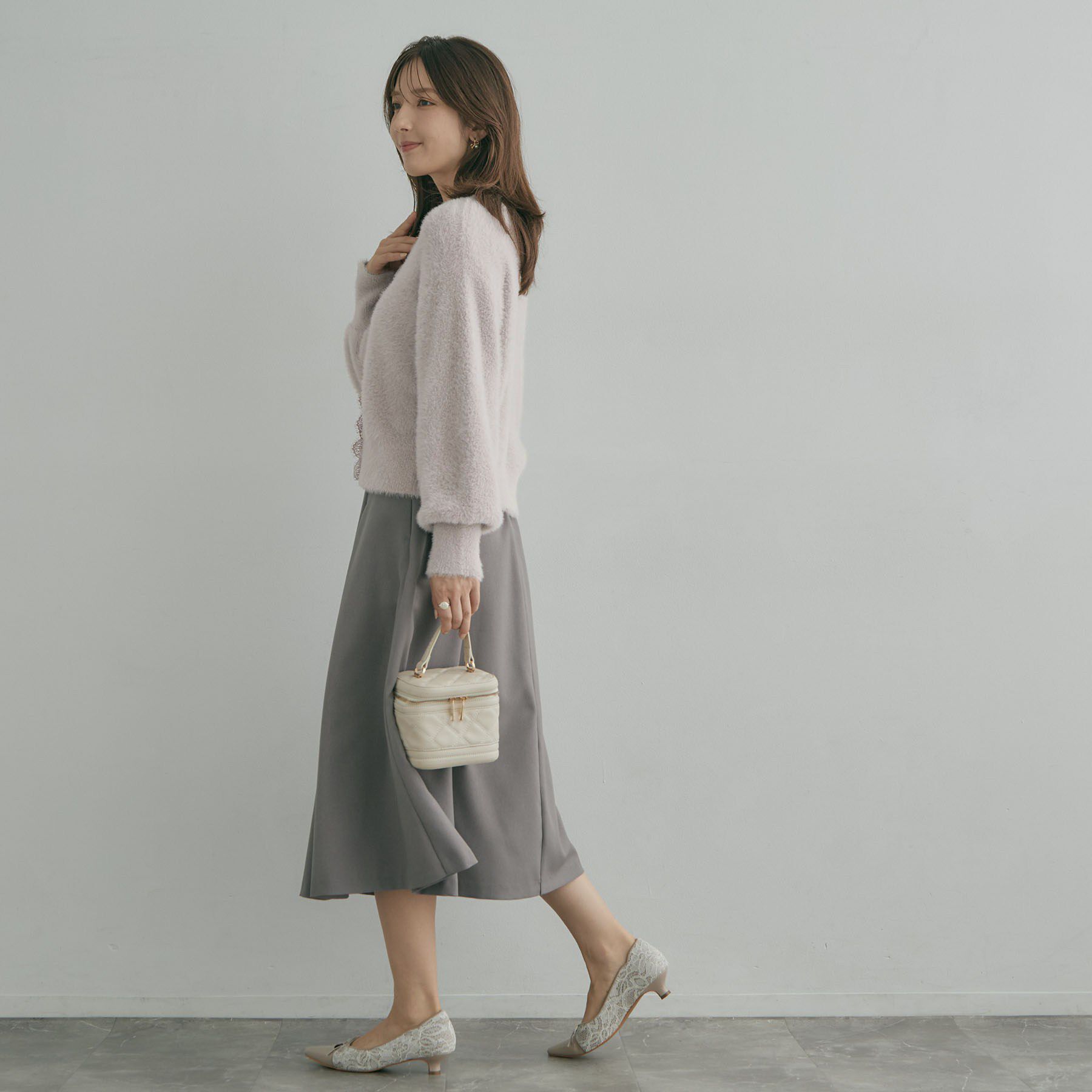 Couture broach「【ふわふわフェザー】前後2WAY ニットカーディガン」|カーディガン|