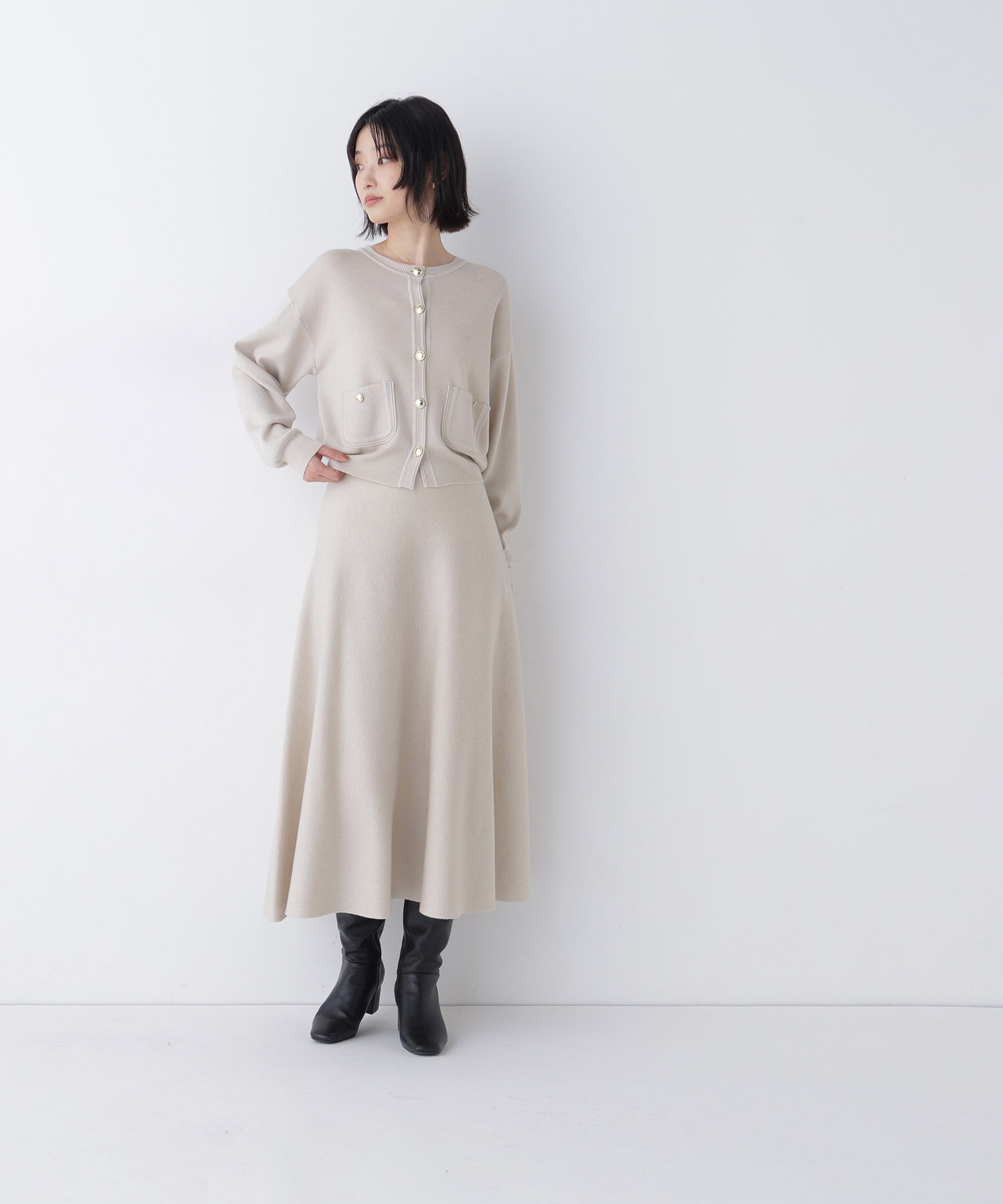  「ダブルフェイスニットセットアップ」|ワンピース|