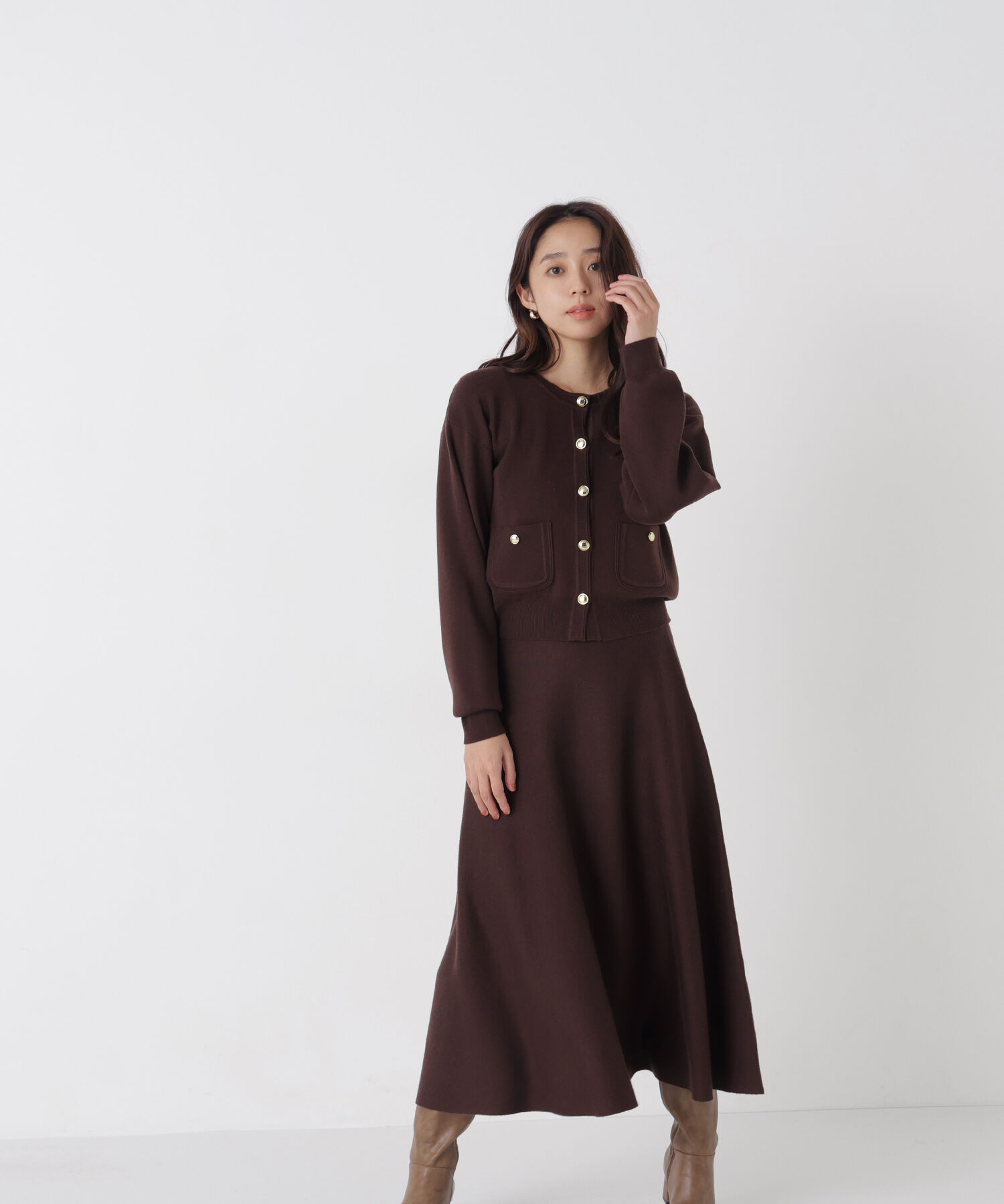  「ダブルフェイスニットセットアップ」|ワンピース|
