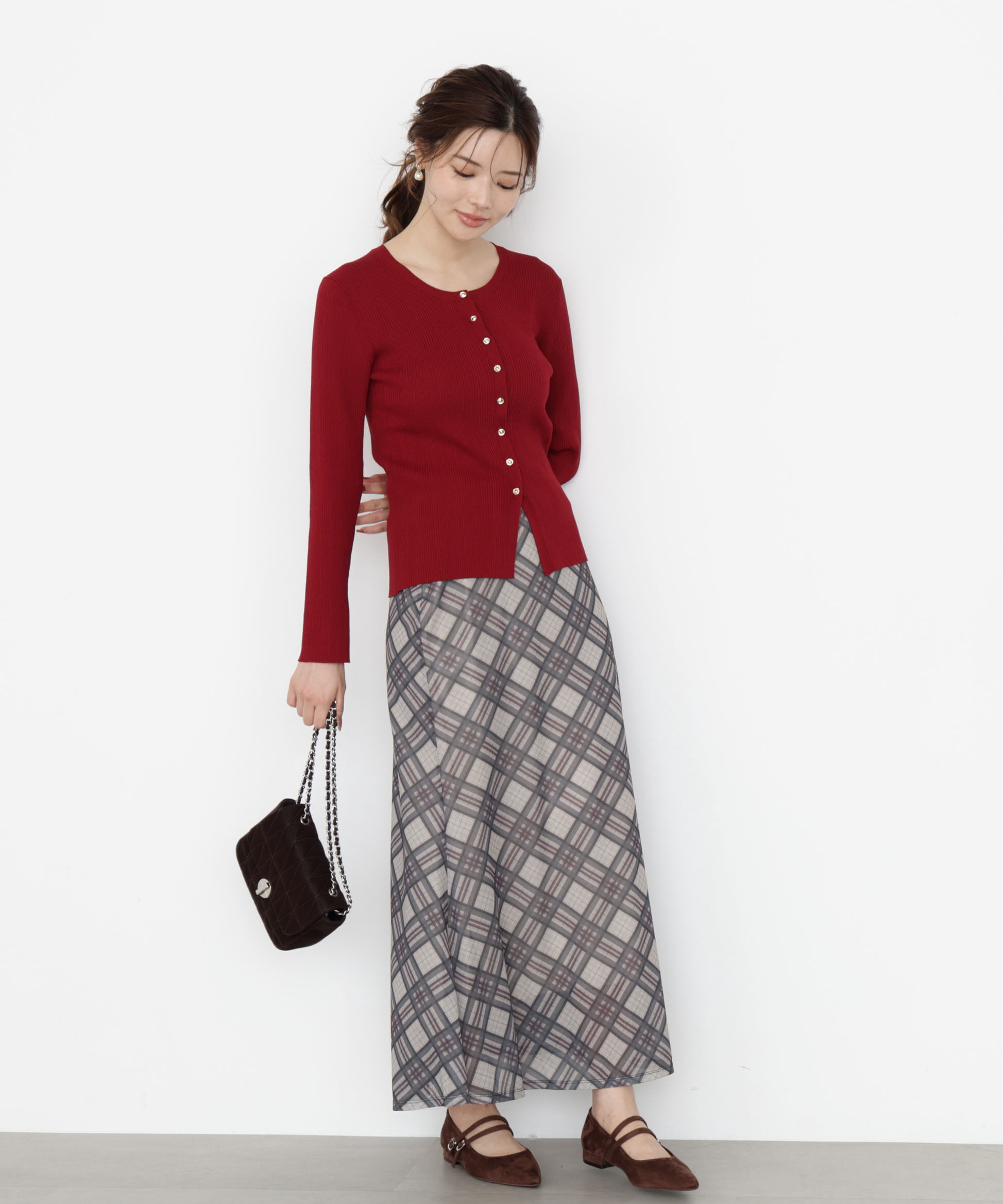 PROPORTION BODY DRESSING「チェックナロースカート 25AW」|スカート|