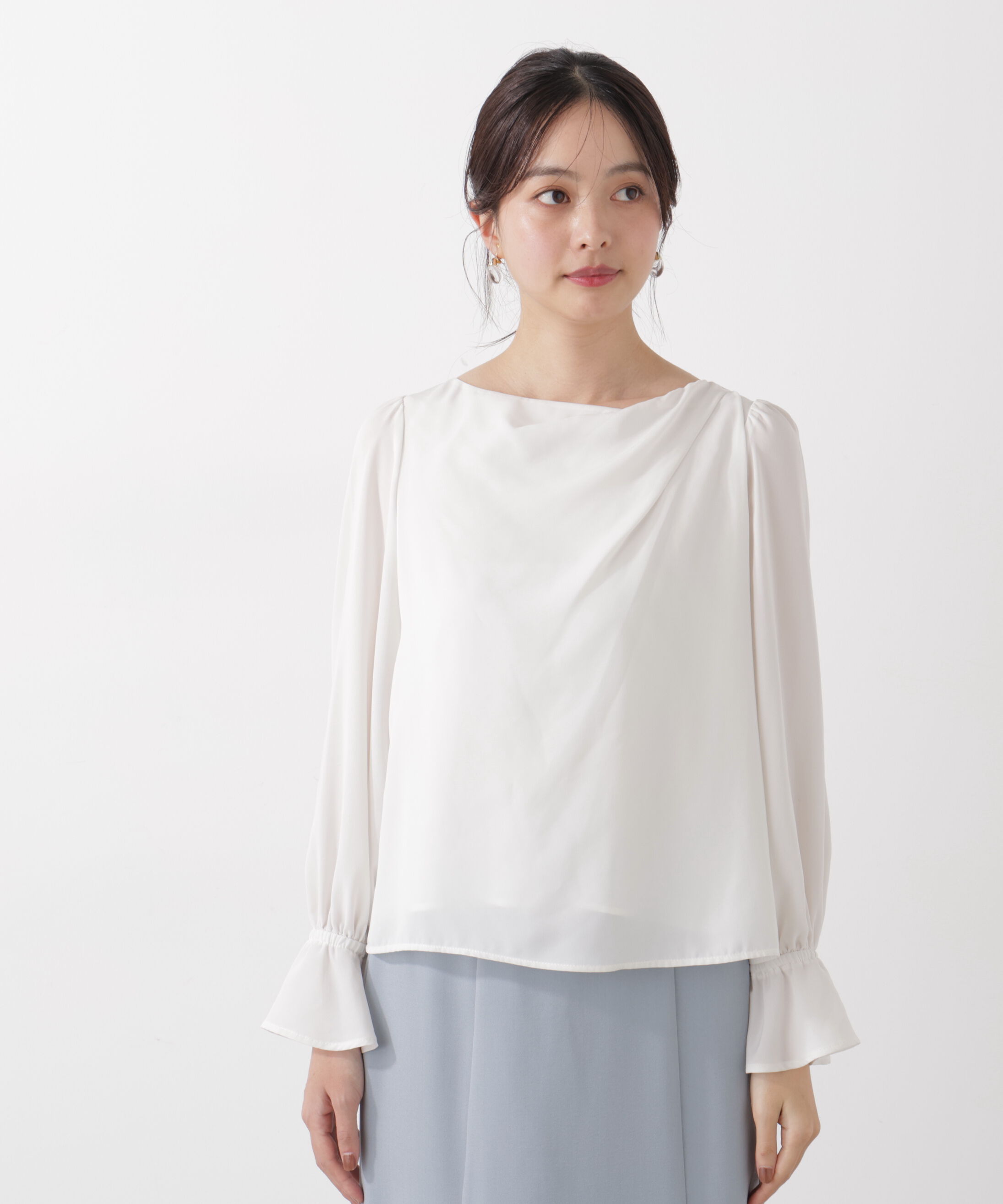 PROPORTION BODY DRESSING「＜ウォッシャブル＞キャンディースリーブニュアンスブラウス 25AW」|シャツ・ブラウス|