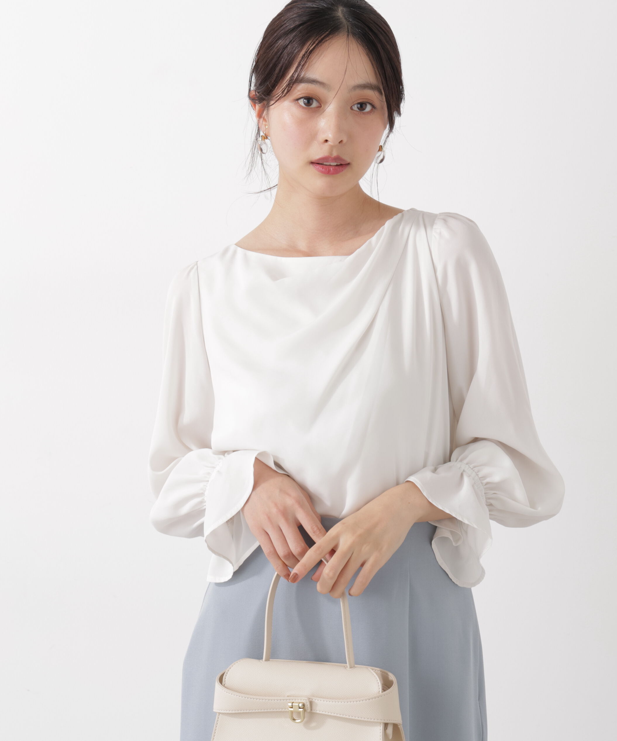 PROPORTION BODY DRESSING「＜ウォッシャブル＞キャンディースリーブニュアンスブラウス 25AW」|シャツ・ブラウス|