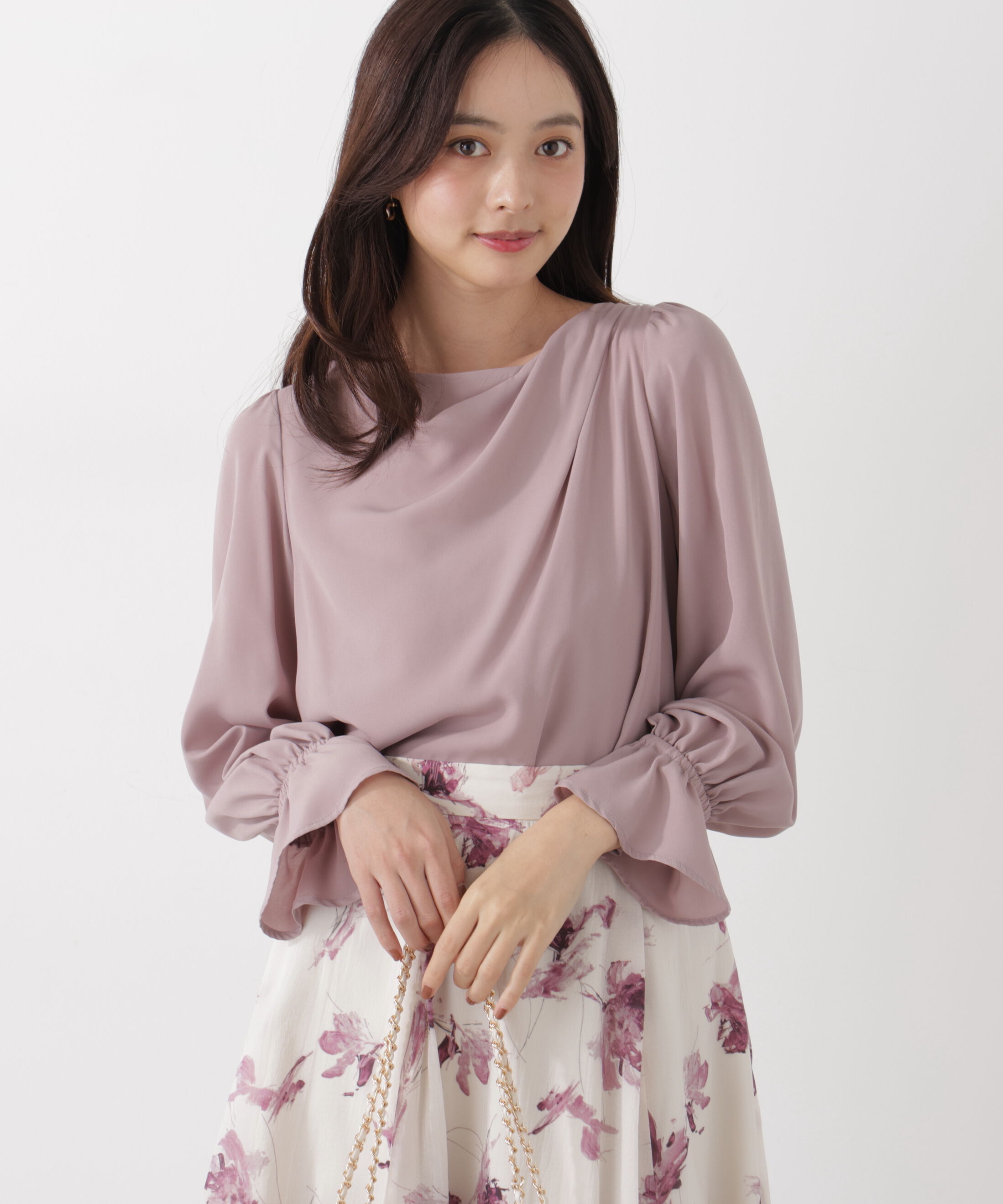 PROPORTION BODY DRESSING「＜ウォッシャブル＞キャンディースリーブニュアンスブラウス 25AW」|シャツ・ブラウス|パウダーピン