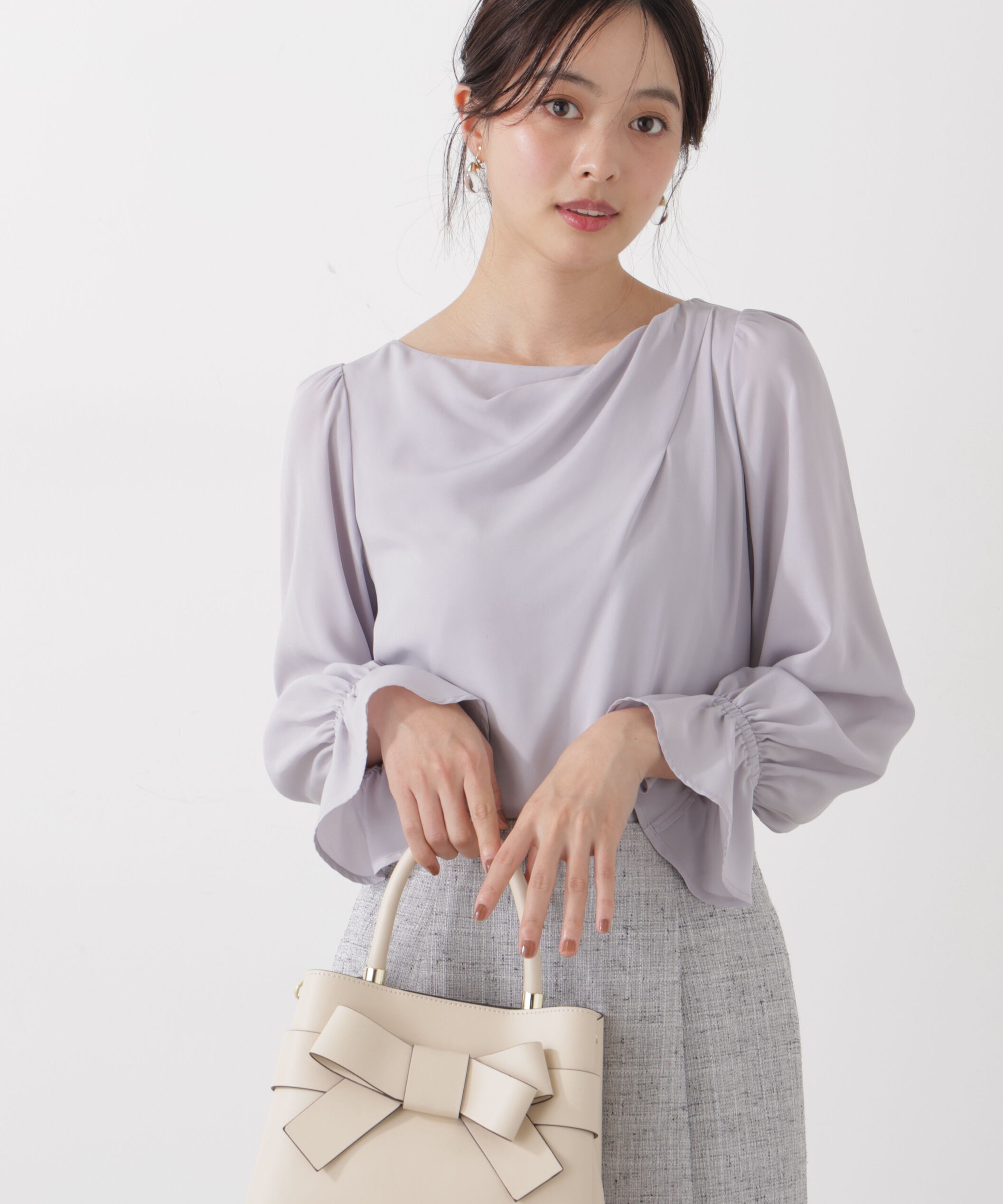 PROPORTION BODY DRESSING「＜ウォッシャブル＞キャンディースリーブニュアンスブラウス 25AW」|シャツ・ブラウス|