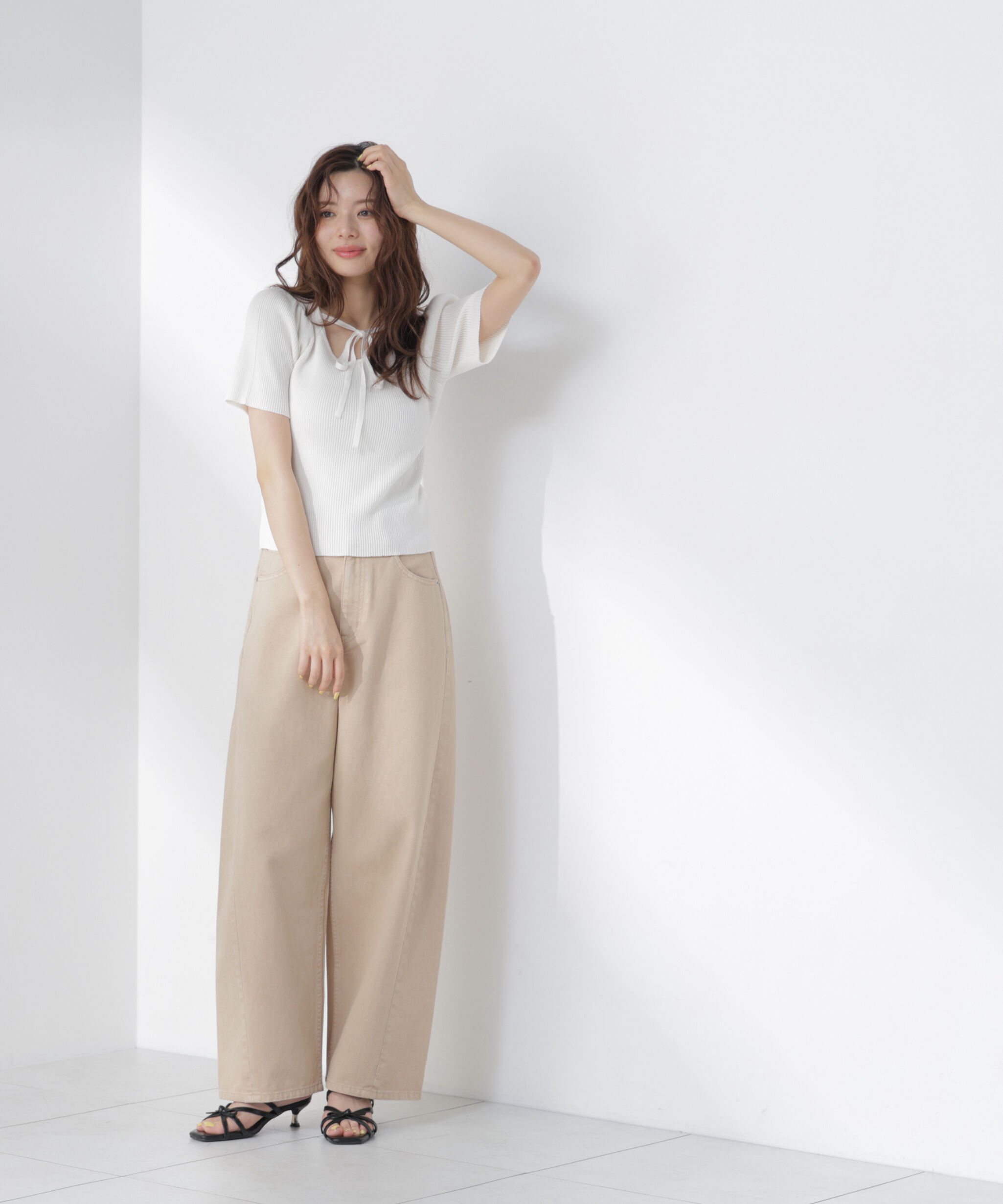 PROPORTION BODY DRESSING「前後2wayストラップラウンドリブニット」|ニット・セーター|