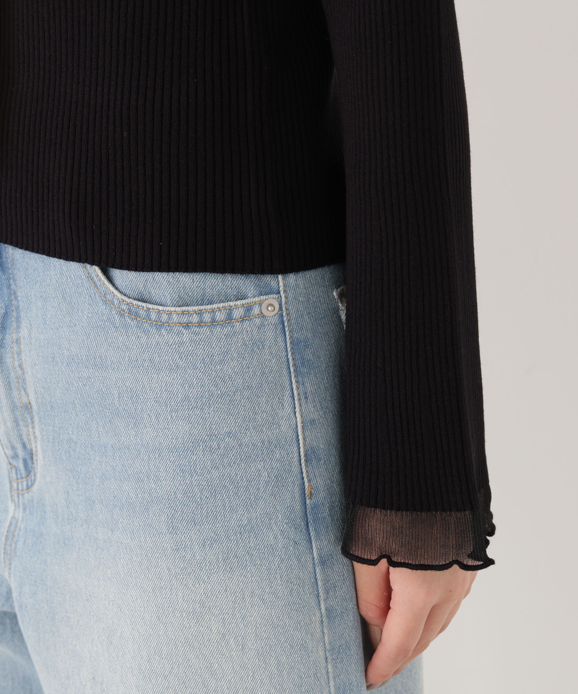 PROPORTION BODY DRESSING「タイ付き部分シアーニット 26AW」|ニット・セーター|