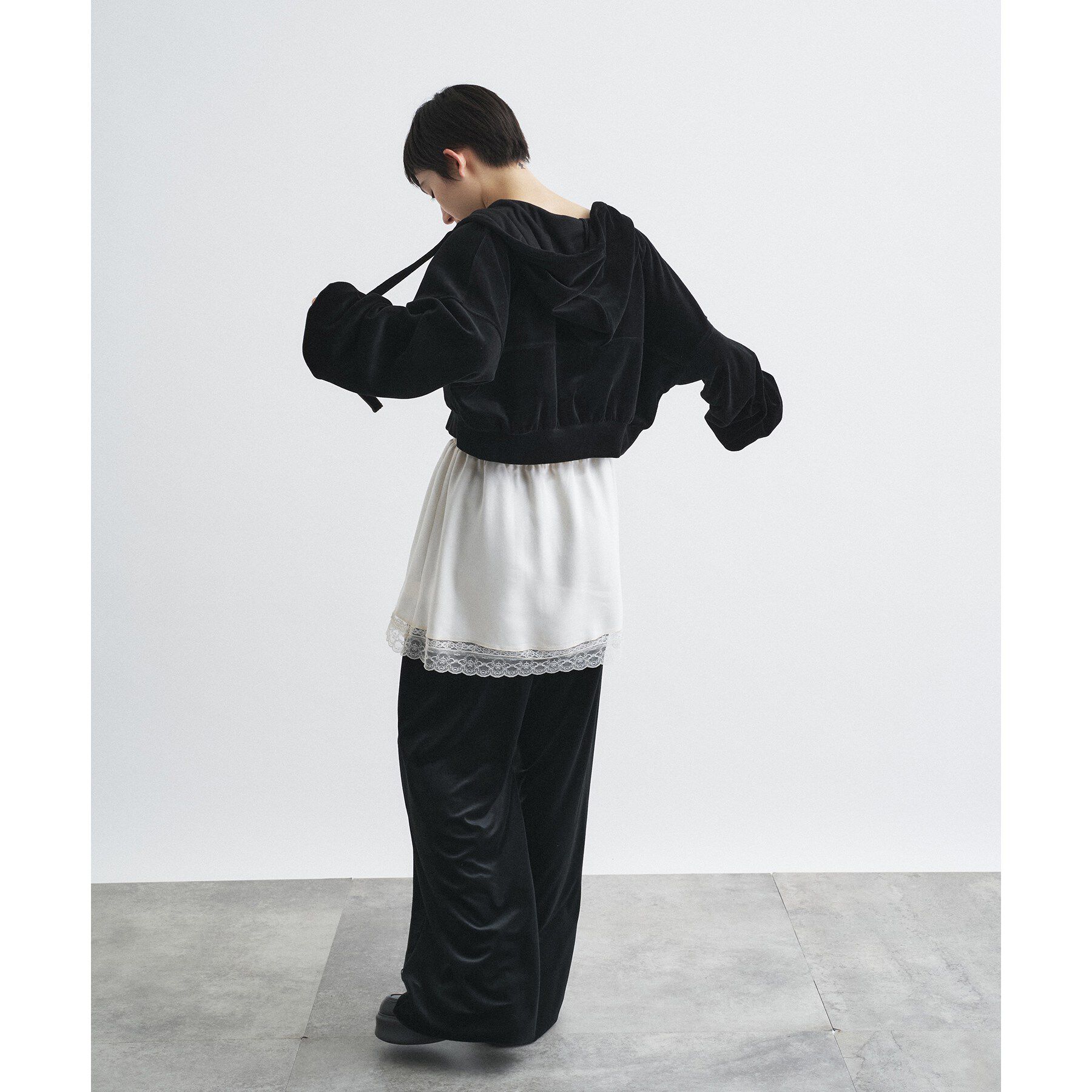 CODE A「velour cropped hoodie」|パーカー|