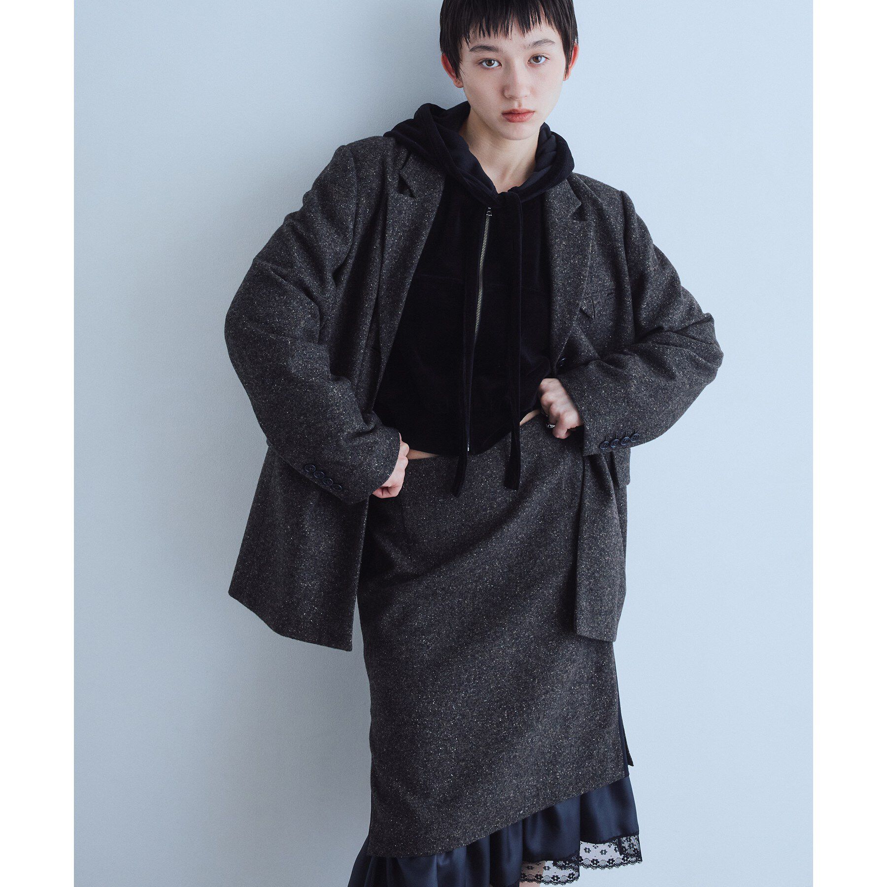 CODE A「velour cropped hoodie」|パーカー|