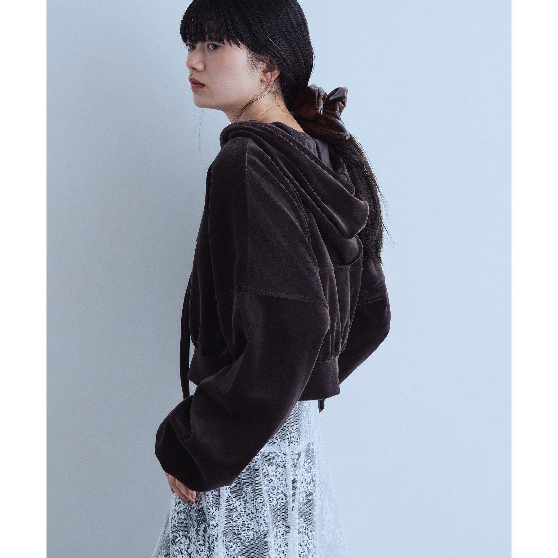 CODE A「velour cropped hoodie」|パーカー|