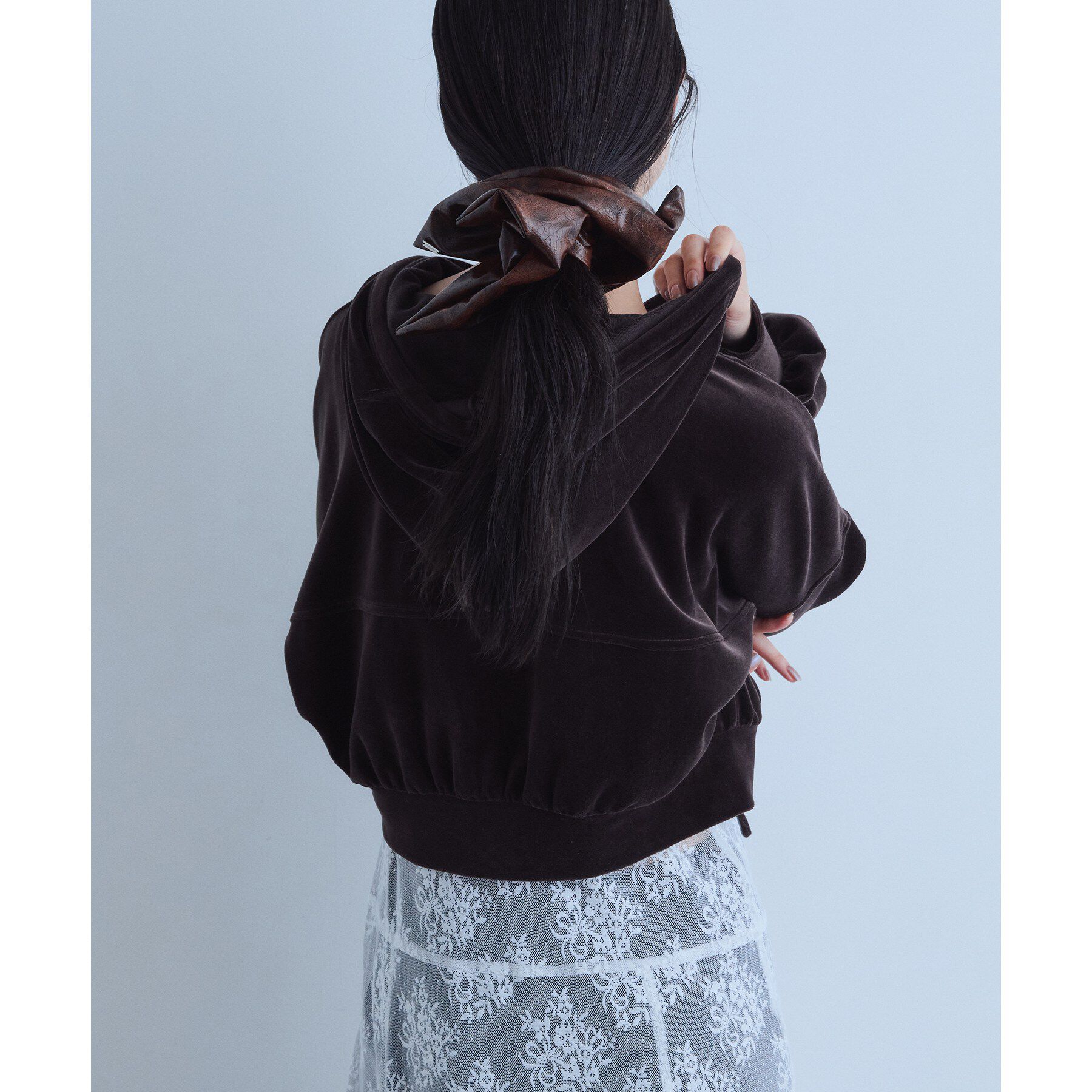 CODE A「velour cropped hoodie」|パーカー|