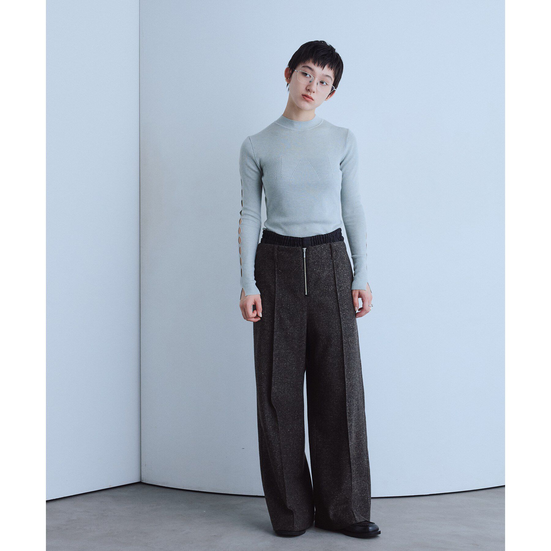 CODE A「nep tweed zip wide pants」|その他|