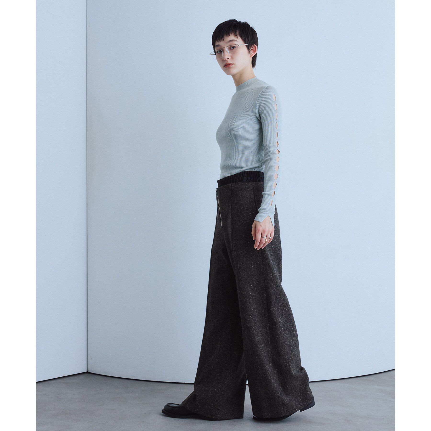 CODE A「nep tweed zip wide pants」|その他|