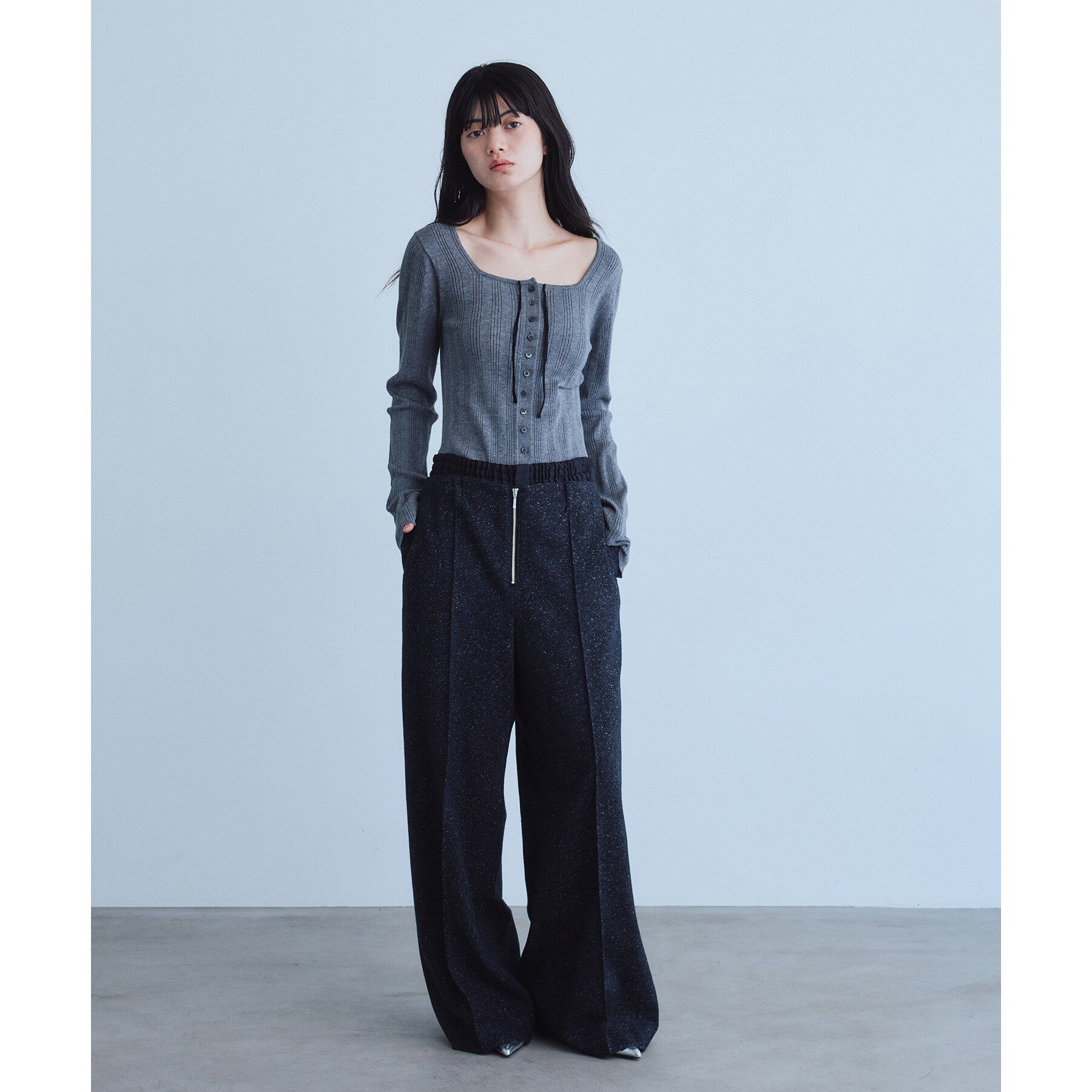 CODE A「nep tweed zip wide pants」|その他|