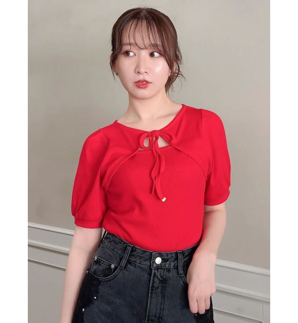 dazzlin「【WEB限定】リボンレイヤードTシャツ」|Tシャツ・カットソー|レッド