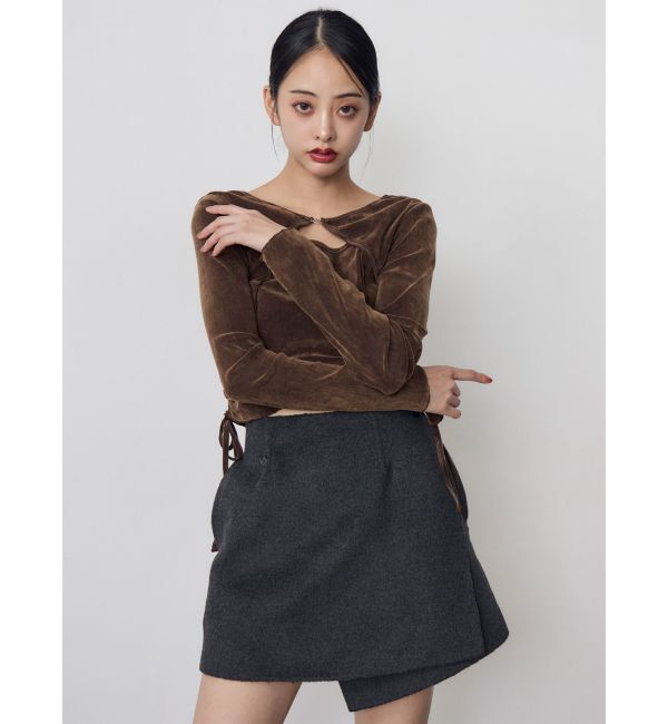 MURUA「シアーベロアホックトップス」|Tシャツ・カットソー|