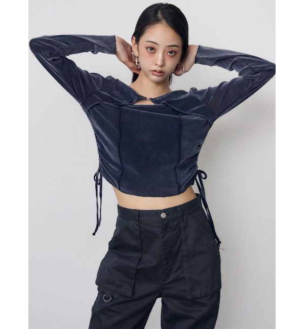 MURUA「シアーベロアホックトップス」|Tシャツ・カットソー|