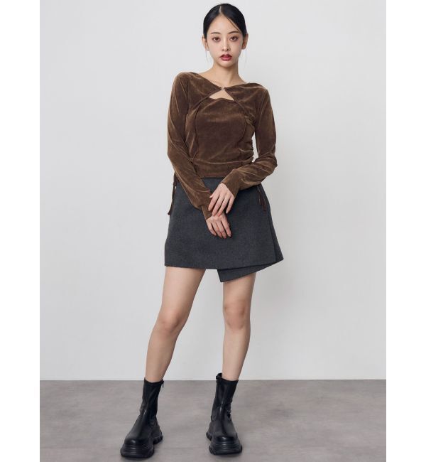 MURUA「シアーベロアホックトップス」|Tシャツ・カットソー|