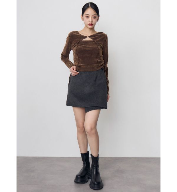 MURUA「シアーベロアホックトップス」|Tシャツ・カットソー|