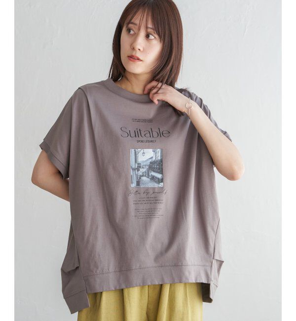 ikka「ロゴフォトプリントチュニックＴ」|その他|コーヒー
