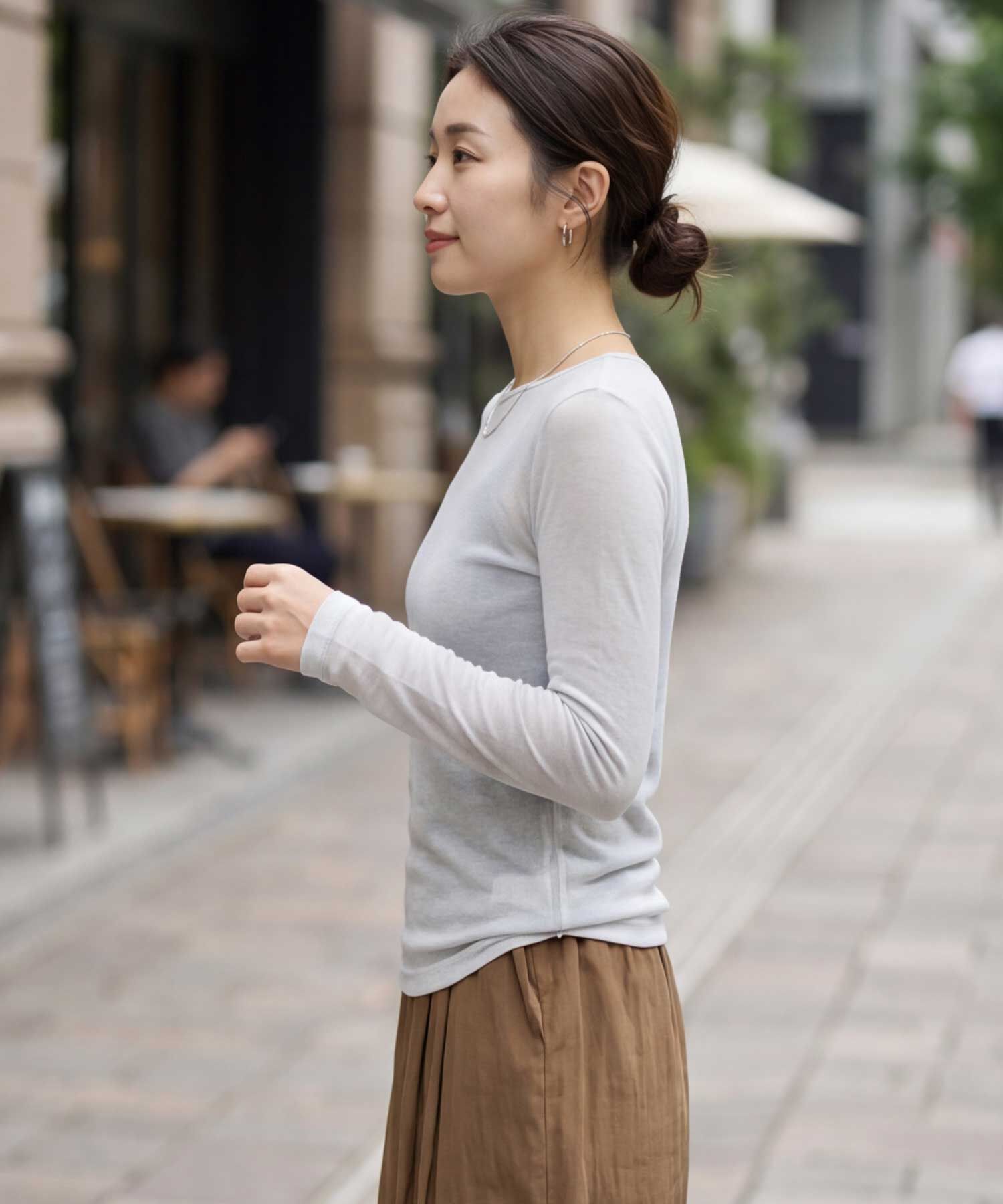 STYLE DELI「夏に着る極薄シアー長袖カットトップス」|Tシャツ・カットソー|