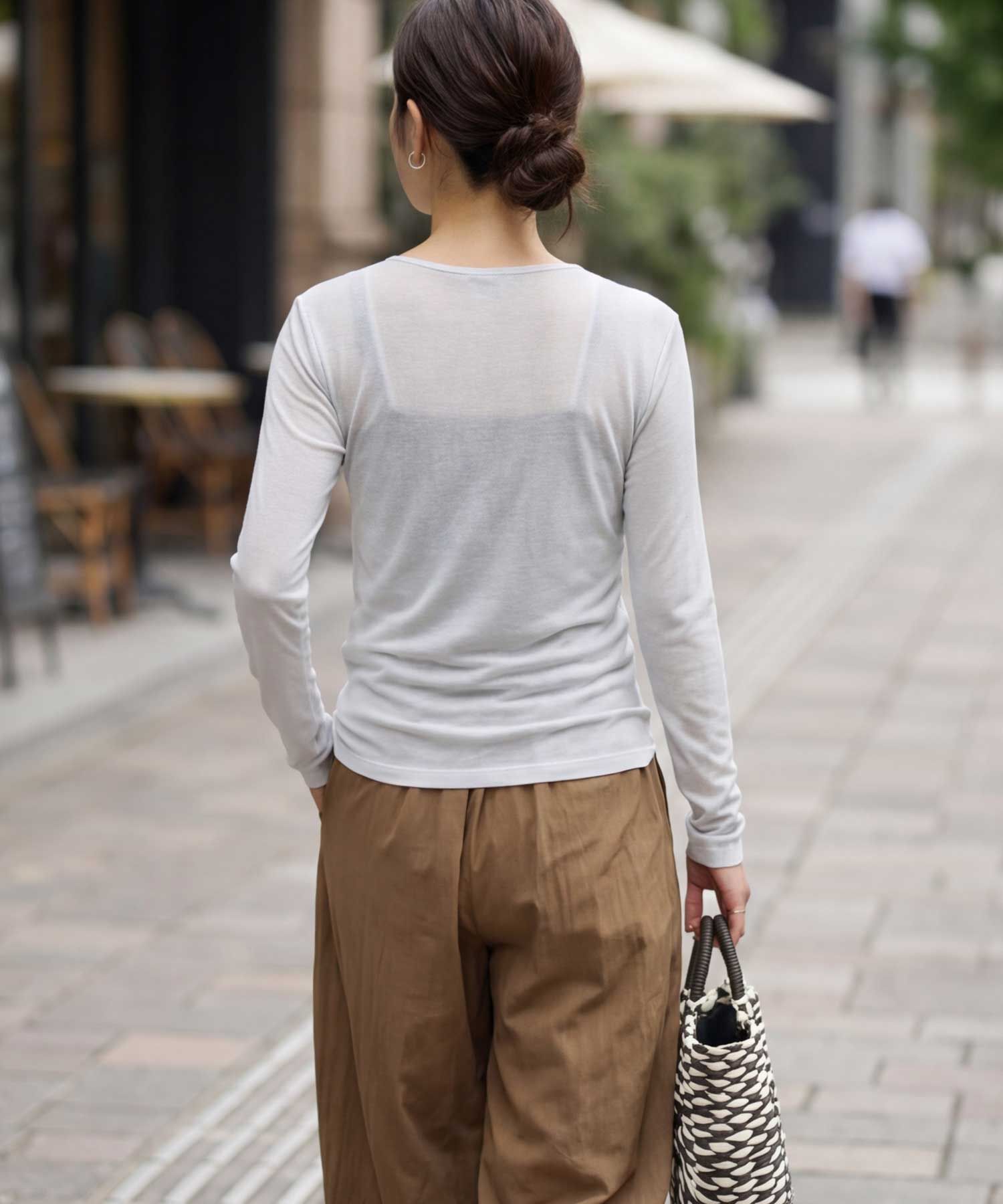 STYLE DELI「夏に着る極薄シアー長袖カットトップス」|Tシャツ・カットソー|