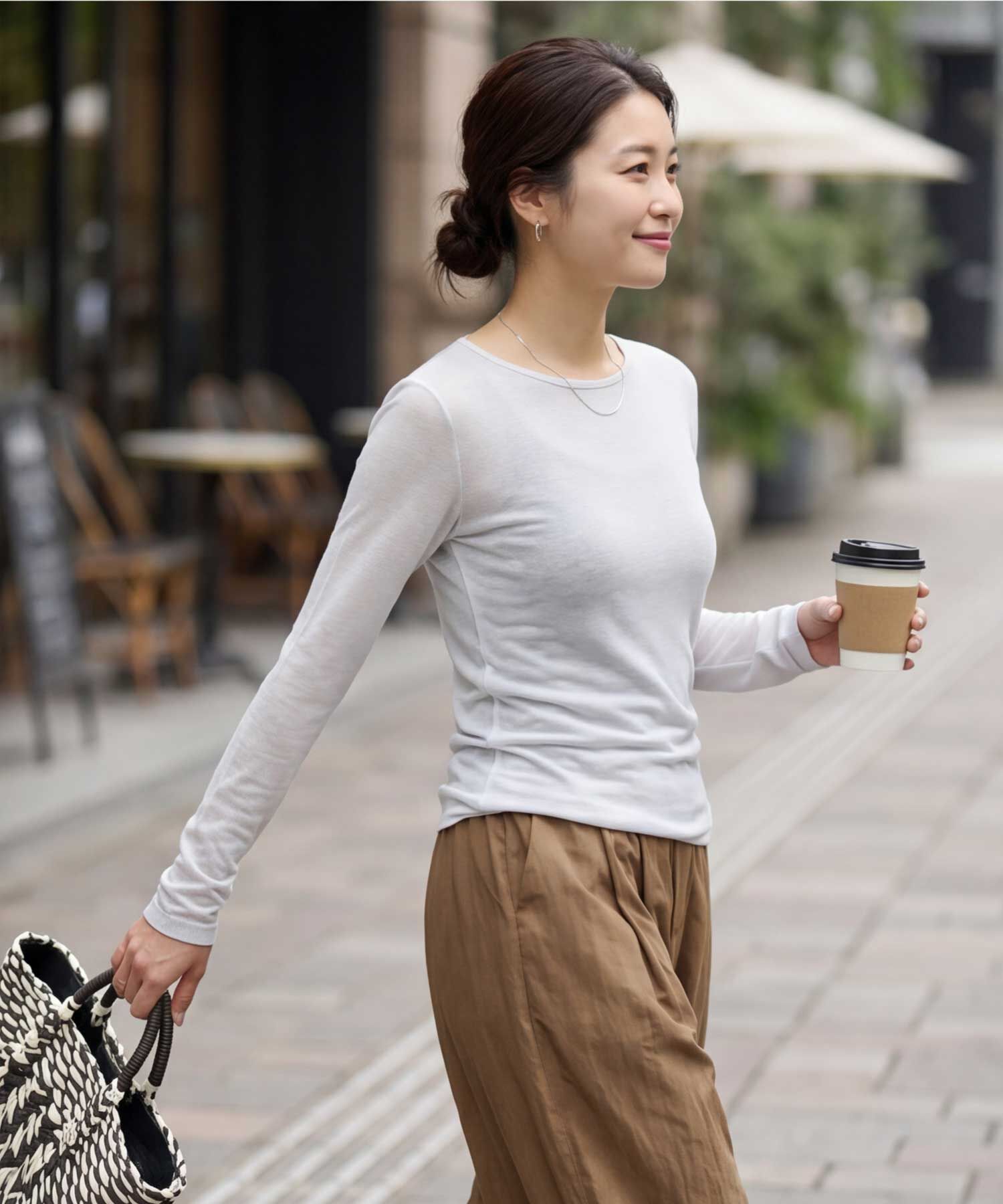STYLE DELI「夏に着る極薄シアー長袖カットトップス」|Tシャツ・カットソー|