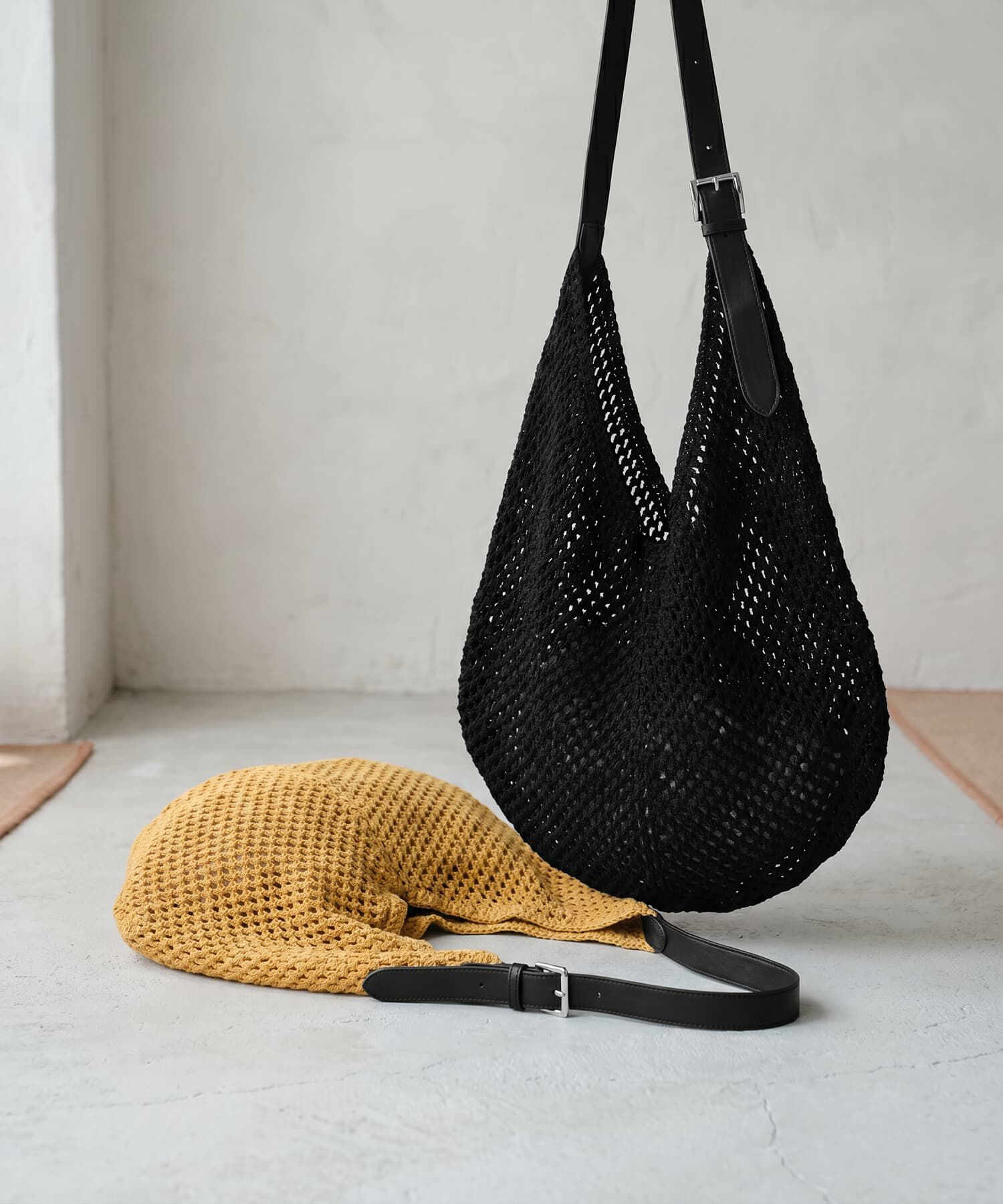 STYLE DELI「【BLK001】軽量メッシュ編みペーパーテイストトートバッグ」|トートバッグ|