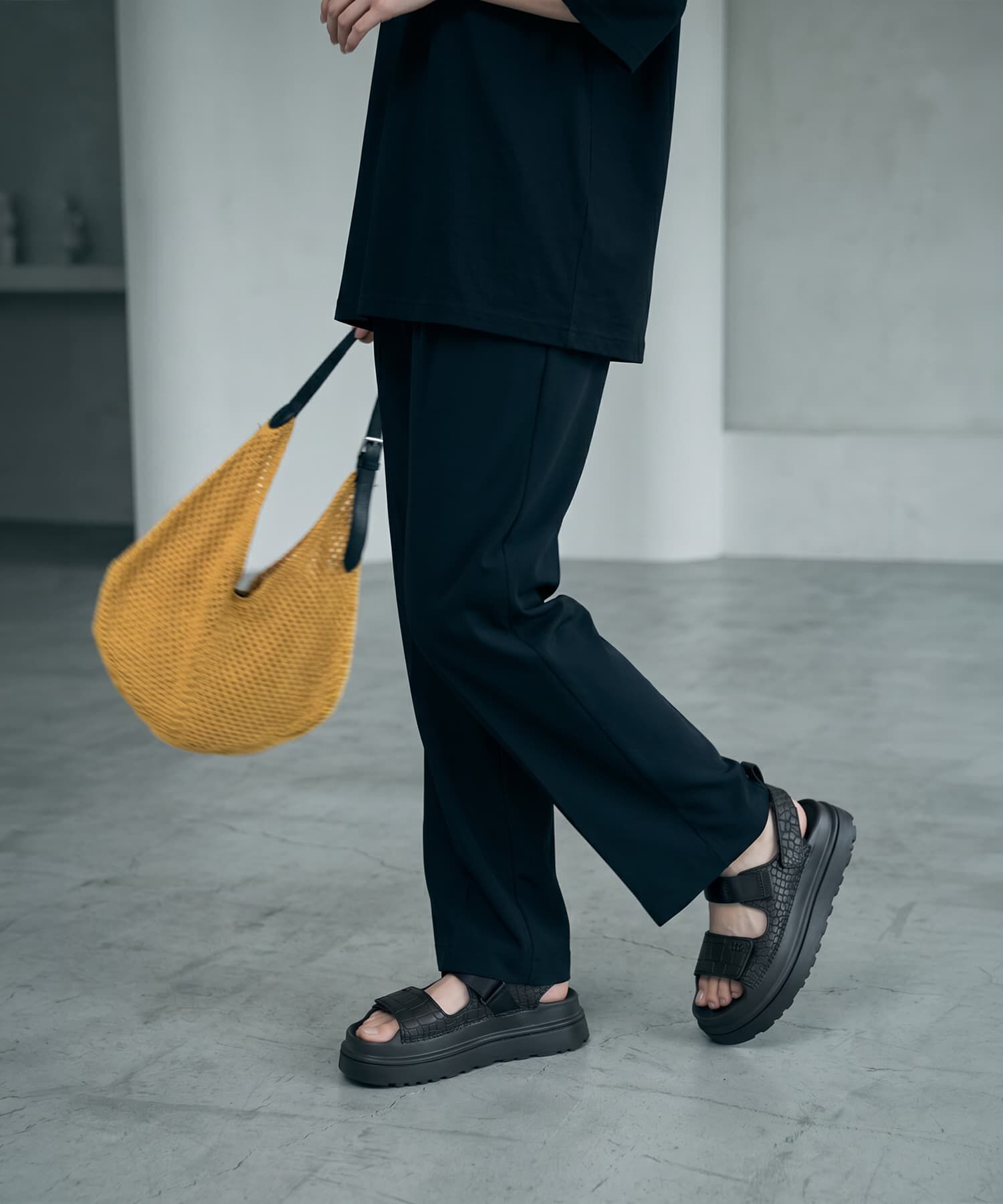 STYLE DELI「【BLK001】軽量メッシュ編みペーパーテイストトートバッグ」|トートバッグ|