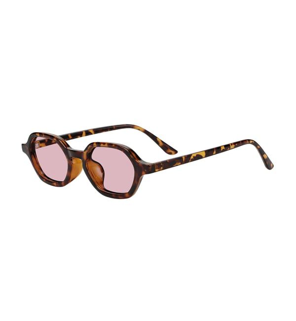  「SUNCUTGlasses/UV100%CUT ウェリントン型 サングラス [度無し専用] 横長 多角形 紫外線対策 UVカット」|サングラス|