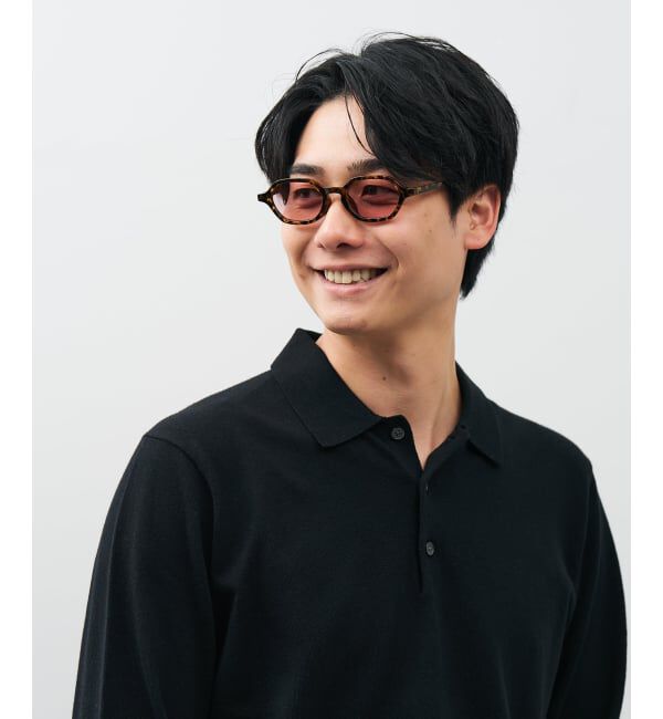  「SUNCUTGlasses/UV100%CUT ウェリントン型 サングラス [度無し専用] 横長 多角形 紫外線対策 UVカット」|サングラス|