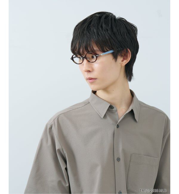  「Zoff | MLB オーバル型 メガネ | 軽量 太縁 黒縁フレーム レンズ交換券付」|メガネ|