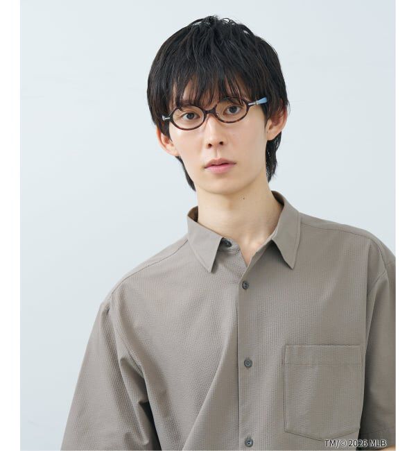 「Zoff | MLB オーバル型 メガネ | 軽量 太縁 黒縁フレーム レンズ交換券付」|メガネ|