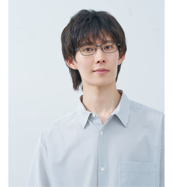  「STANDARD スクエア型 メガネ | チタン 軽量 メタル 高級感 伊達メガネ メンズ ビジネス レンズ交換券付」|メガネ|