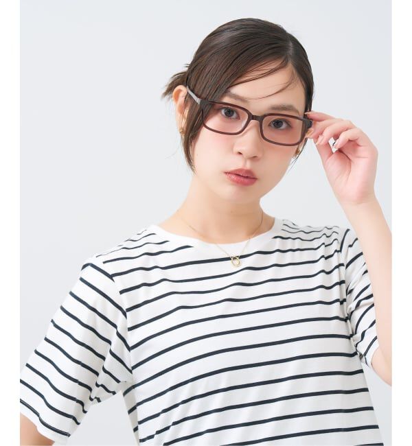  「Zoff｜UNITED ARROWS ユナイテッドアローズ  ウェリントン型 メガネ |  レンズ交換券付」|メガネ|薄ブラウン1