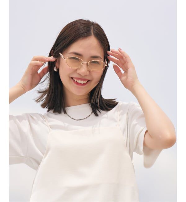  「SUNGLASSES COLLECTION オーバル型 サングラス | 軽量 メタル 紫外線対策 UVカット     」|サングラス|ピンク