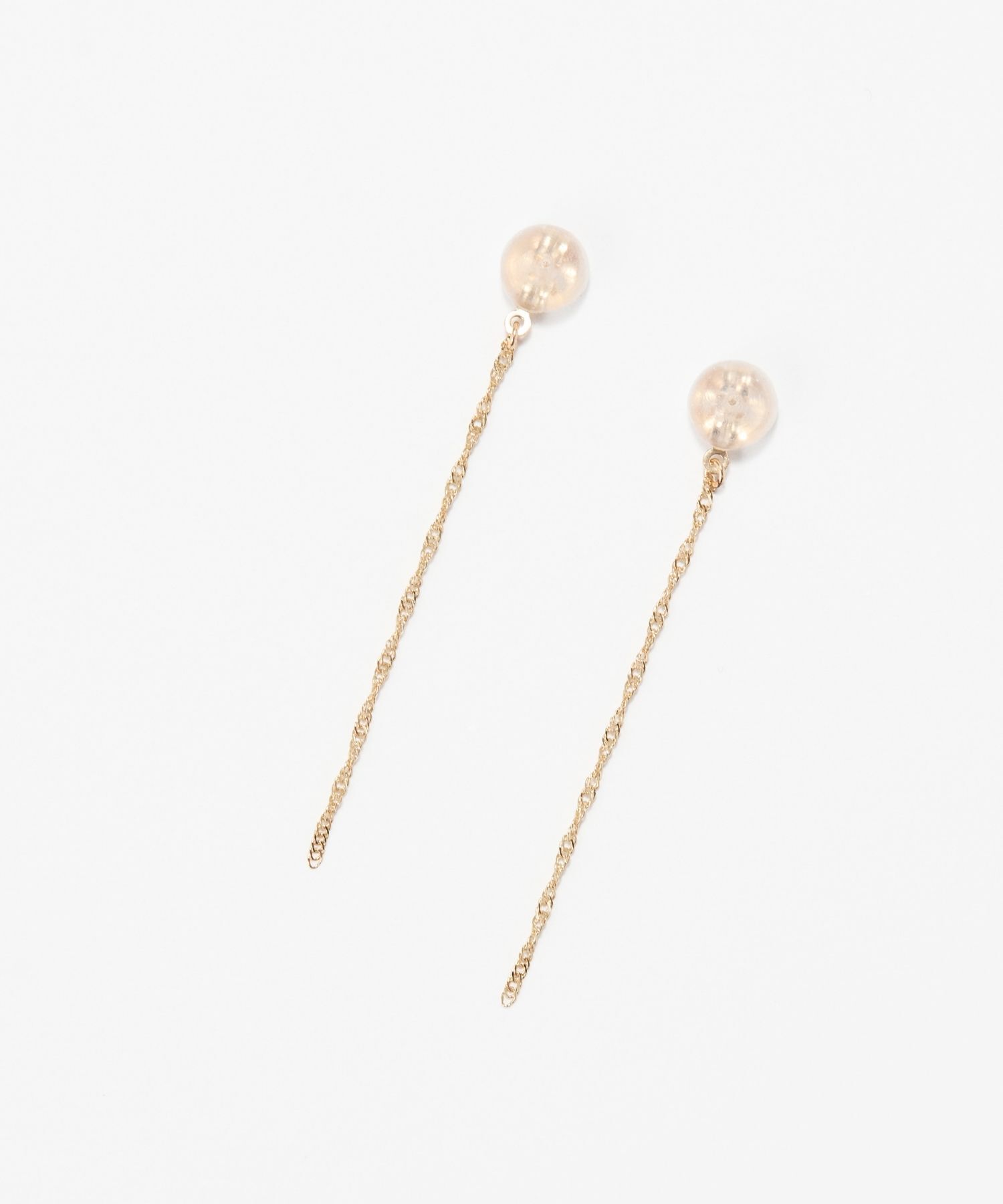 JUPITER「【K10】ダブルスクリューチェーンピアスキャッチ/4cm」|ピアス|