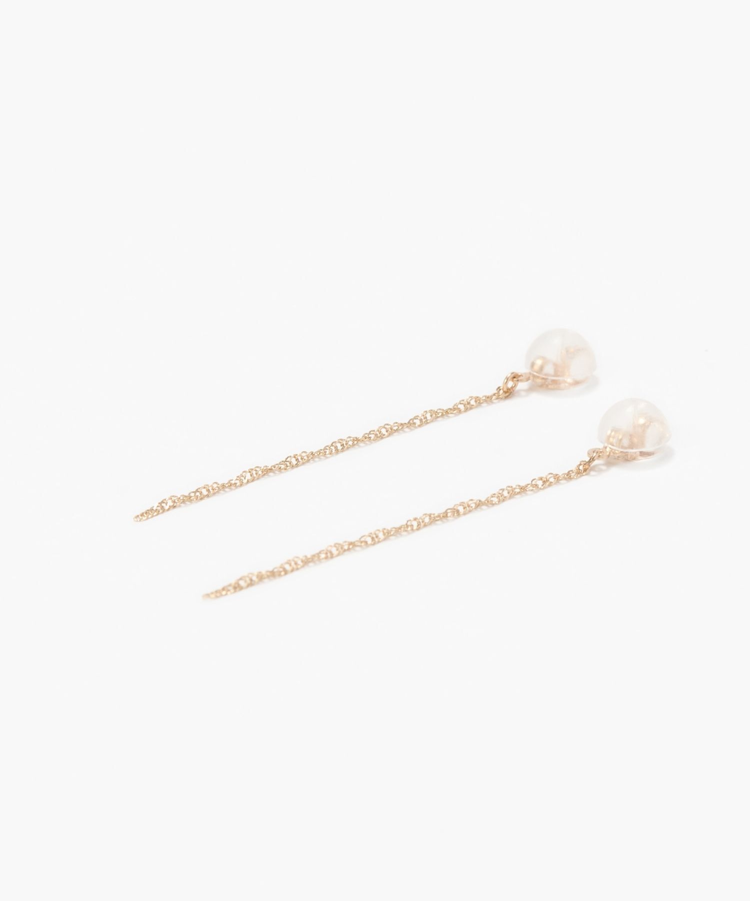 JUPITER「【K10】ダブルスクリューチェーンピアスキャッチ/4cm」|ピアス|