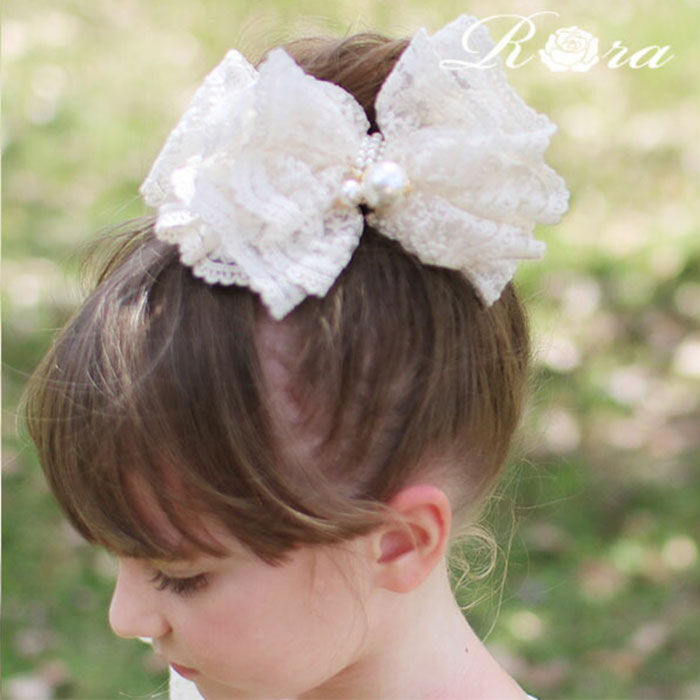 BACKYARD FAMILY「Rora ヘアゴム キッズ 通販 ノンノン 髪ゴム 髪飾り 髪留め リボン レース 大きい パール」|ヘアゴム・シュシュ|