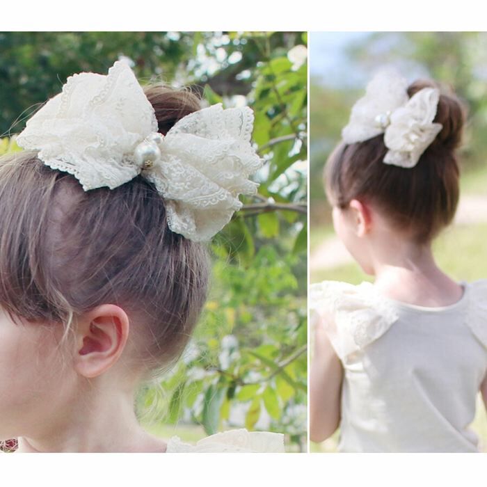 BACKYARD FAMILY「Rora ヘアゴム キッズ 通販 ノンノン 髪ゴム 髪飾り 髪留め リボン レース 大きい パール」|ヘアゴム・シュシュ|