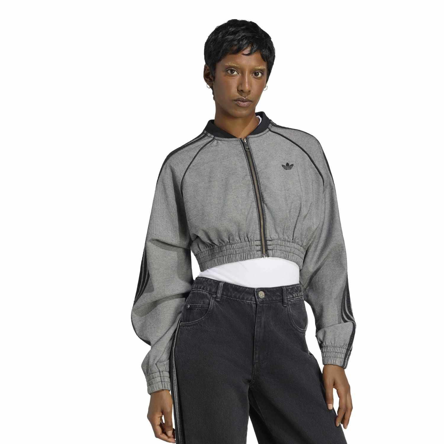 adidas「【ADIDAS ｳｪｱ】W SST DENIM TRACKTOP」|ポロシャツ|グレー